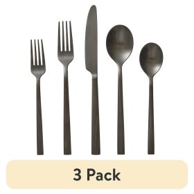 (3 pack)20-Piece Black Stainless Steel Flatware Set (Service for 4)