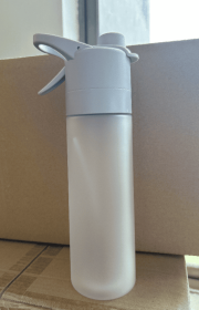 Spray Water Bottle For Girls Outdoor Sport Fitness Water Cup Large Capacity Spray Bottle Drinkware Travel Bottles Kitchen Gadgets (Option: White)