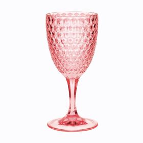 Diamond Cut Plastic Wine Glasses Set of 4 (12oz), BPA Free Acrylic Wine Glass Set, Unbreakable Red Wine Glasses, White Wine Glasses (Color: as pic)